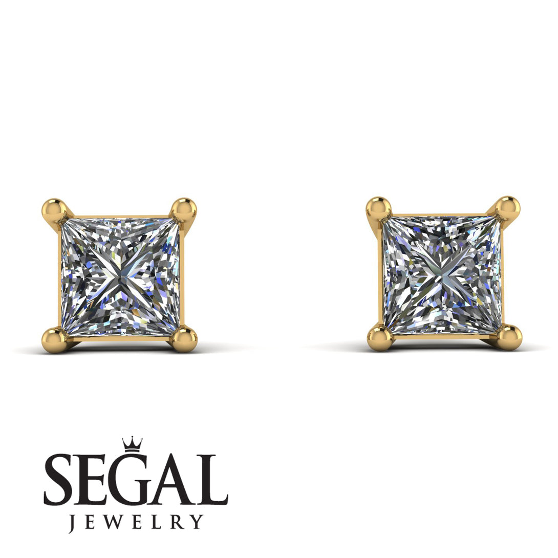 Princess Cut Stud Earrings - Kenia No. 1