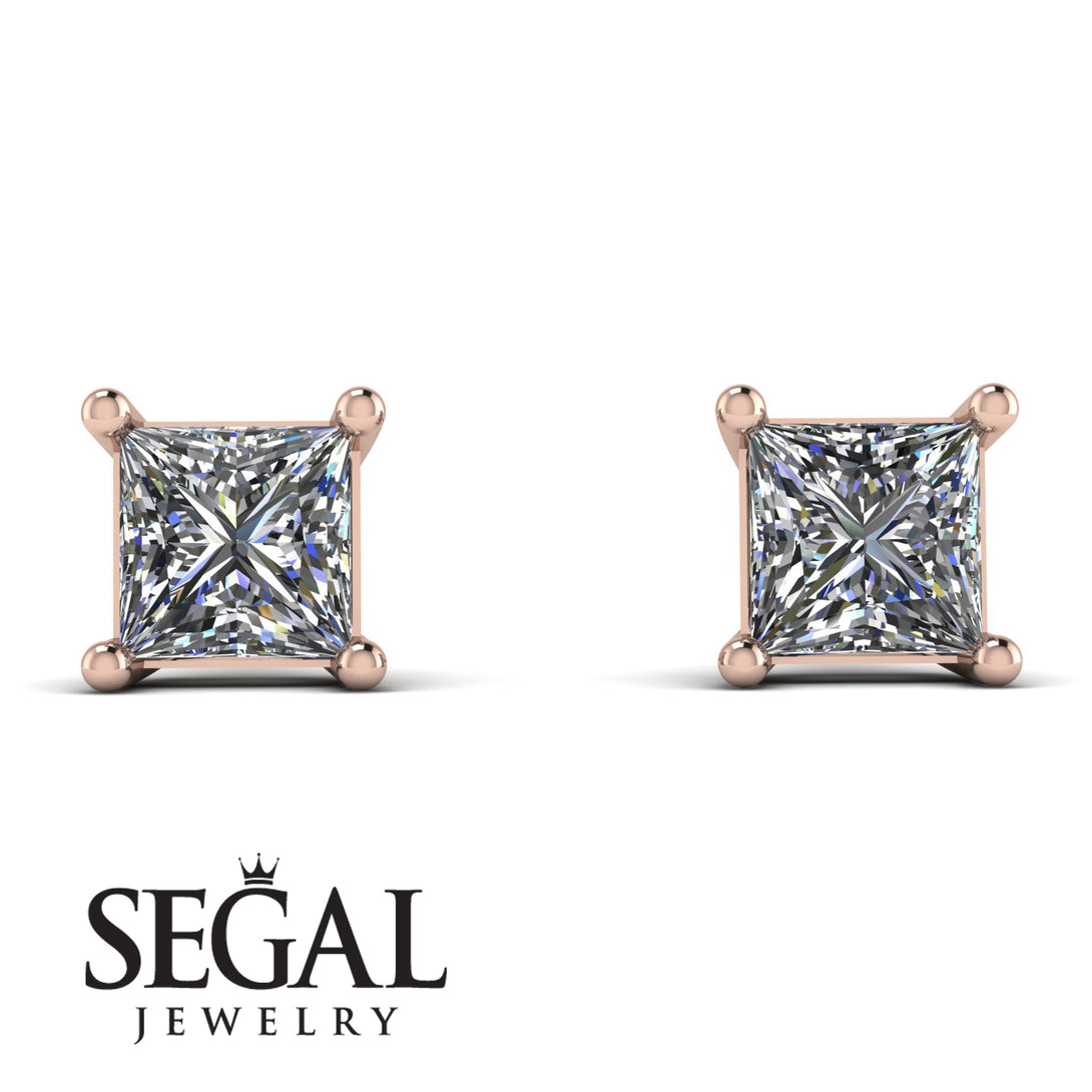 Princess Cut Stud Earrings - Kenia No. 2