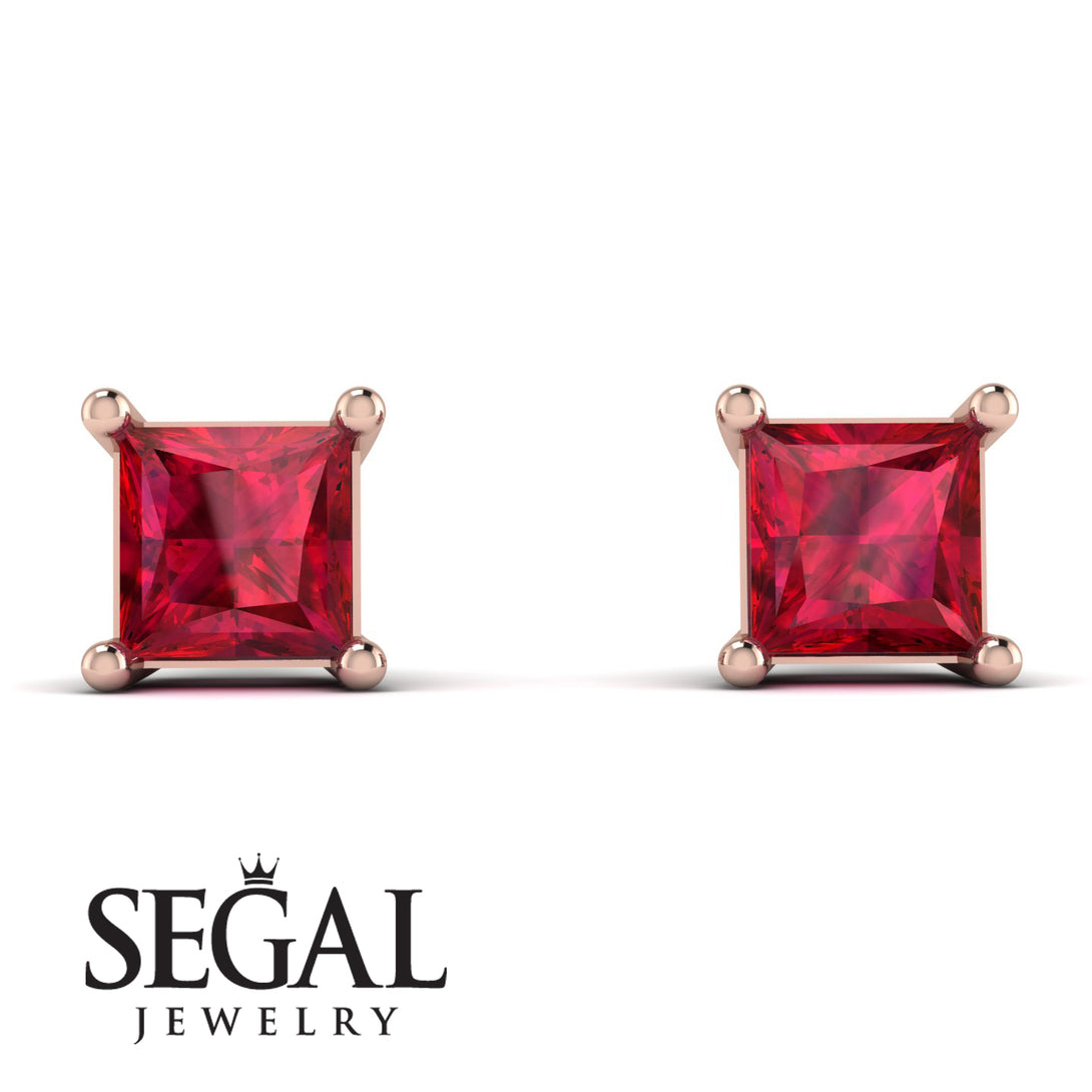Princess Cut Stud Earrings - Kenia No. 11