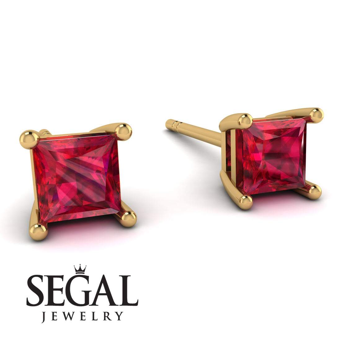 Princess Cut Stud Earrings - Kenia No. 10