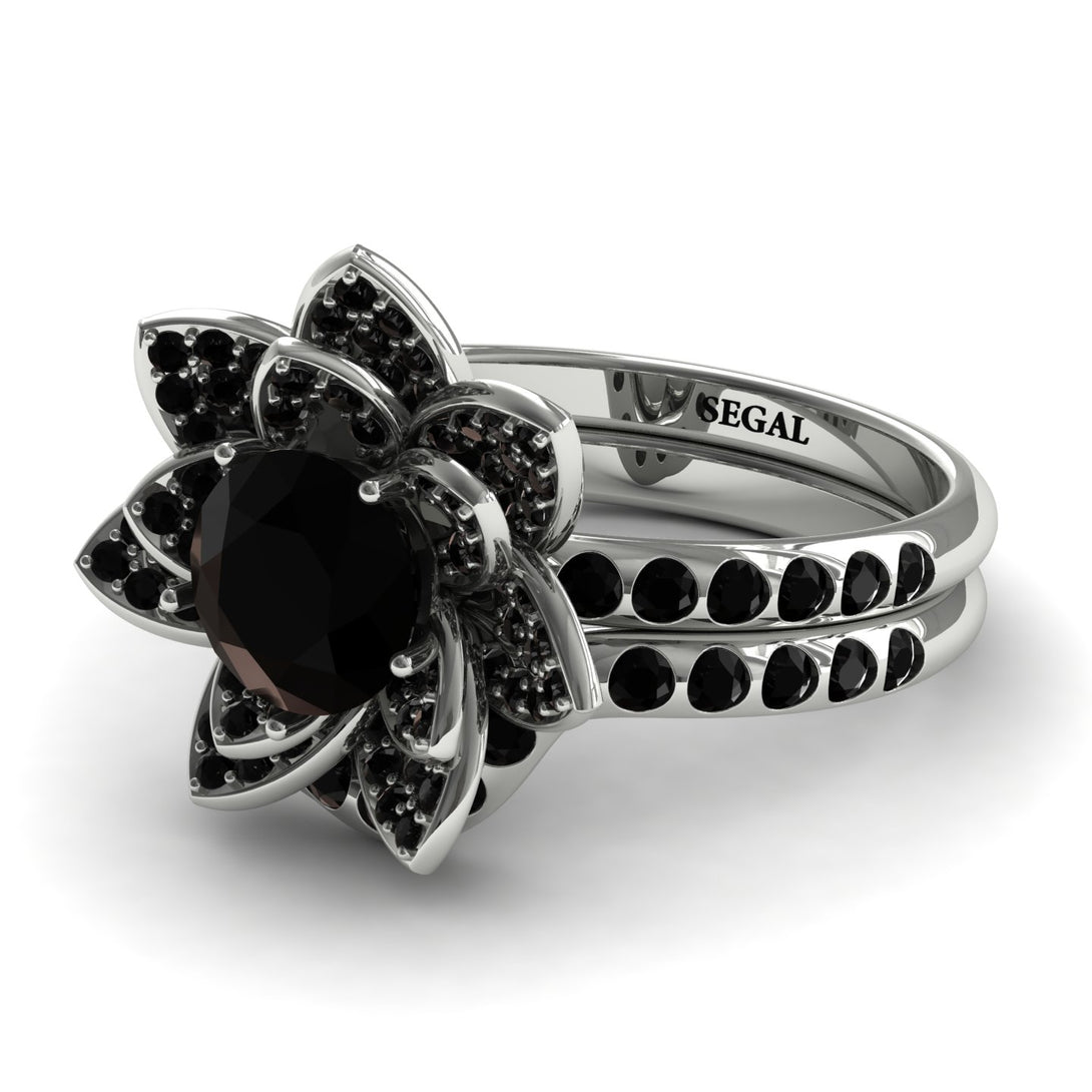 Lotus Black Diamond Flower Bridal Set - Princess Lotus no. 6