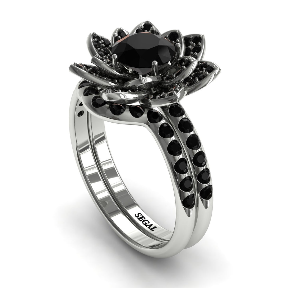 Lotus Black Diamond Flower Bridal Set - Princess Lotus no. 6