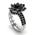 Lotus Black Diamond Flower Bridal Set - Princess Lotus no. 6