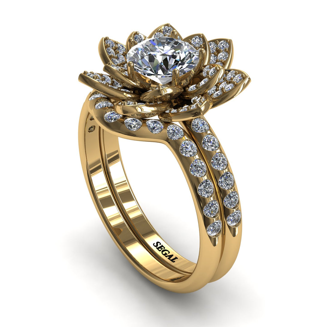 Lotus Diamond Flower Bridal Set - Princess Lotus no. 1