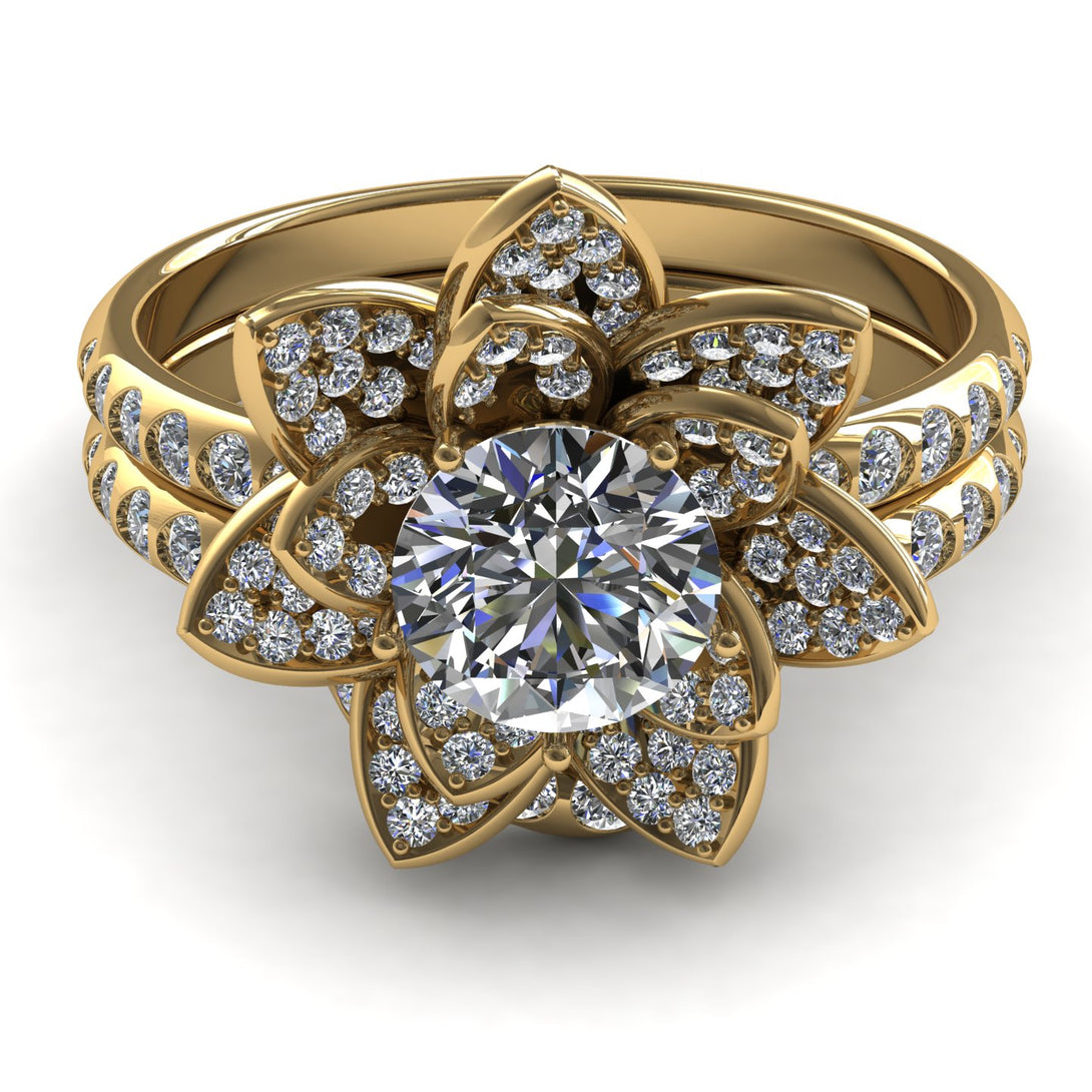 Lotus Diamond Flower Bridal Set - Princess Lotus no. 1