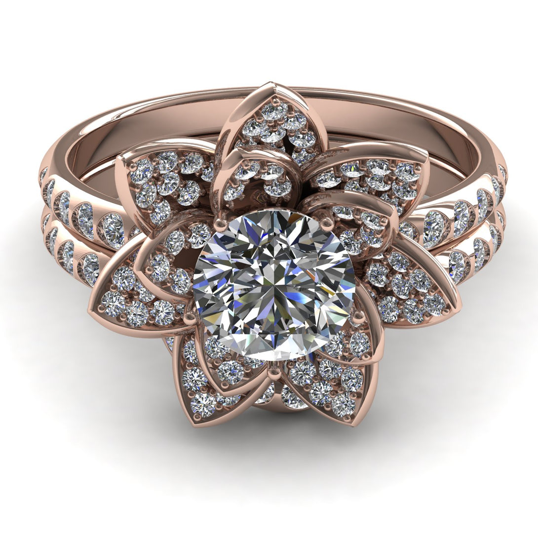 Lotus Diamond Flower Bridal Set - Princess Lotus no. 2