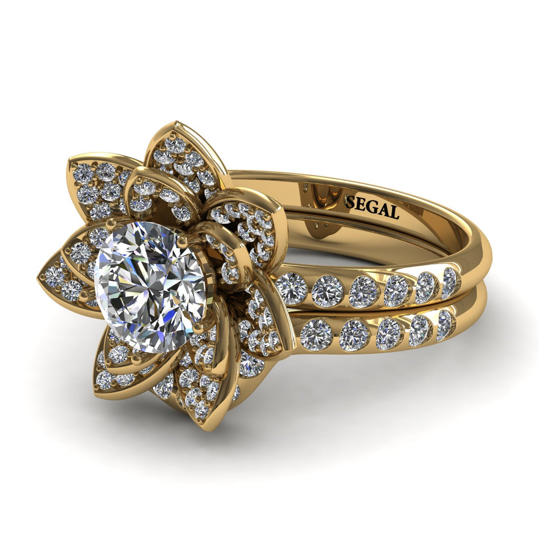 Lotus Diamond Flower Bridal Set - Princess Lotus no. 1