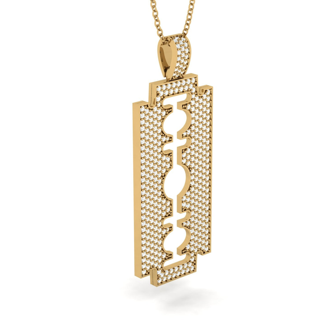 Razor Blade Men Diamond Pendant - Eric No. 1