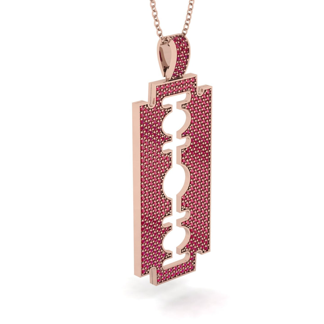 Razor Blade Men Ruby Pendant - Eric No. 11