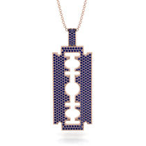 Razor Blade Men Sapphire Pendant - Eric No. 14 image 1