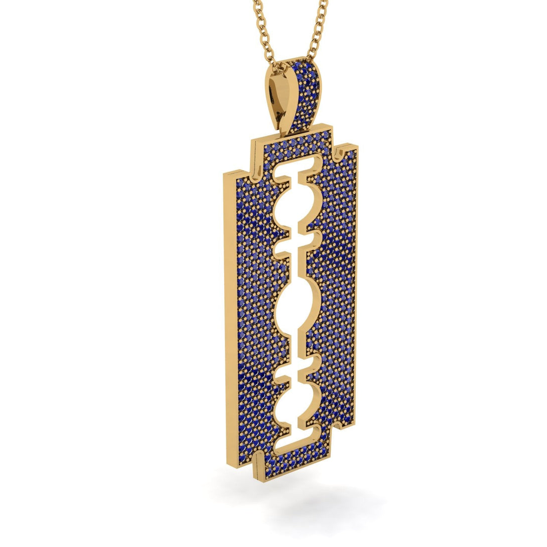 Razor Blade Men Sapphire Pendant - Eric No. 13