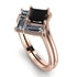 Stacking Princess Black Diamond Ring - Elise No. 8
