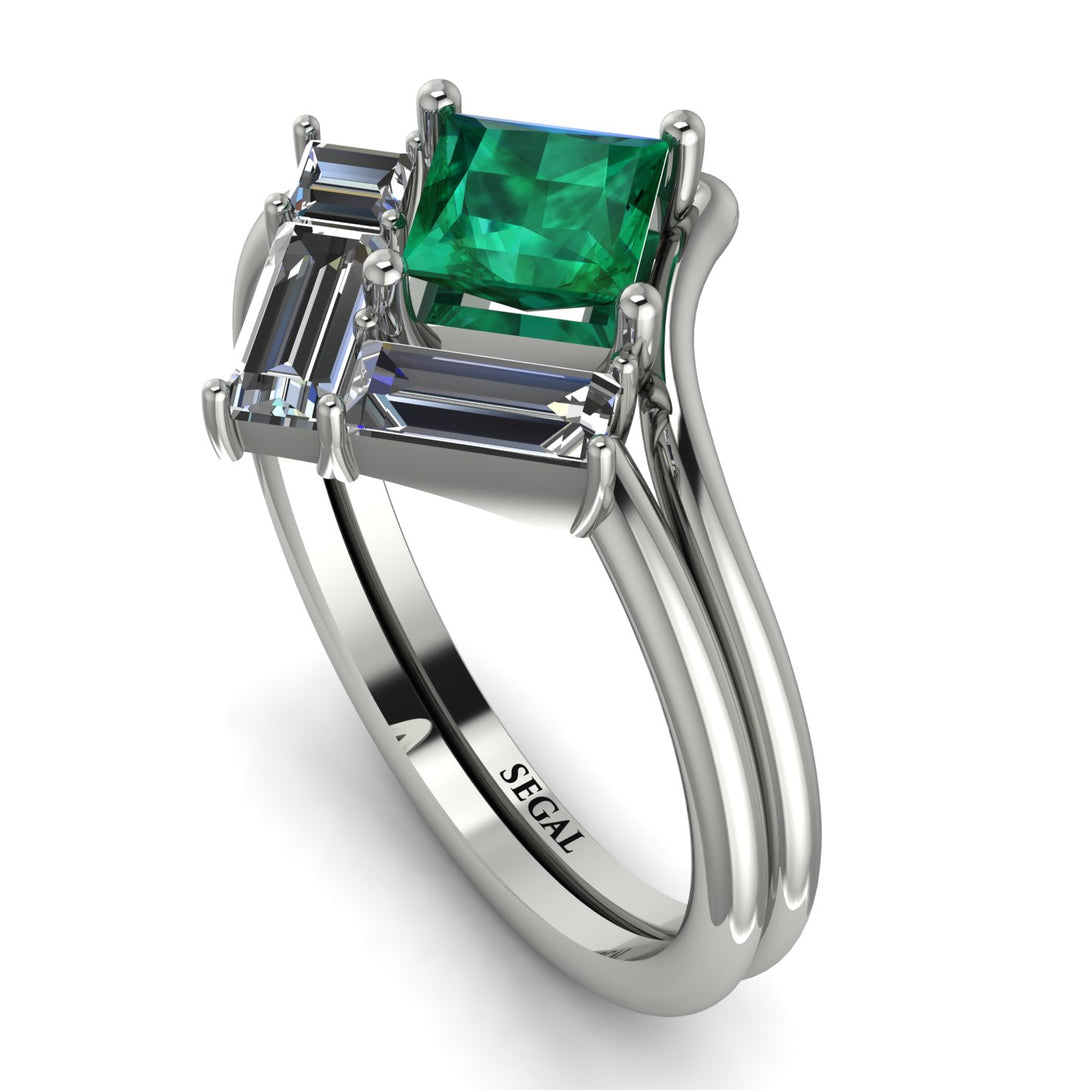 Stacking Princess Emerald Ring - Elise No. 6
