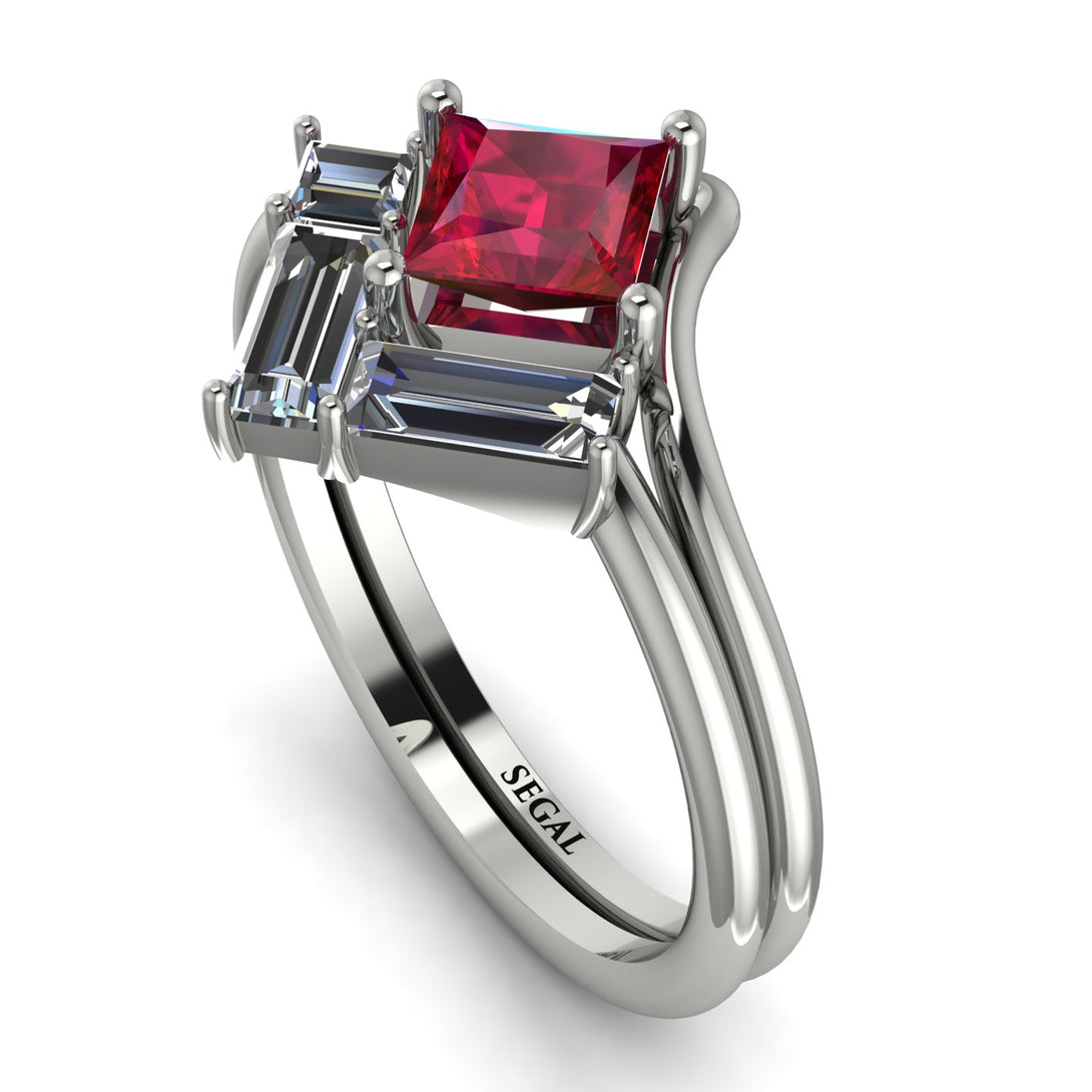 Stacking Princess Ruby Ring - Elise No. 12