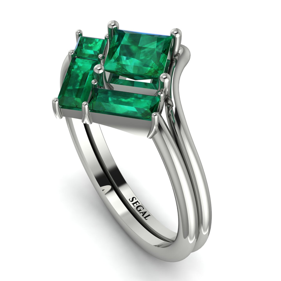 Stacking Princess Emerald Ring - Elise No. 21