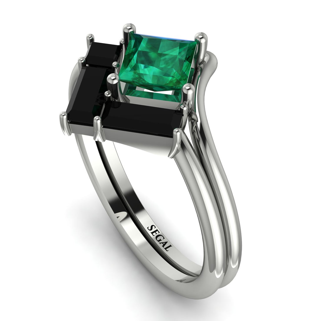 Stacking Princess Emerald Ring - Elise No. 36