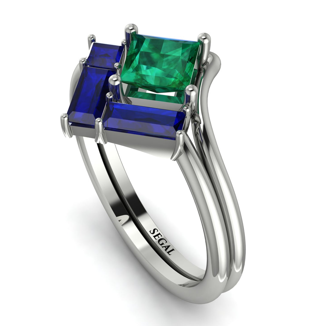 Stacking Princess Emerald Ring - Elise No. 66