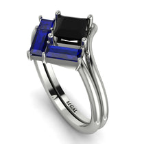 Stacking Princess Black Diamond Ring - Elise No. 69 image 1