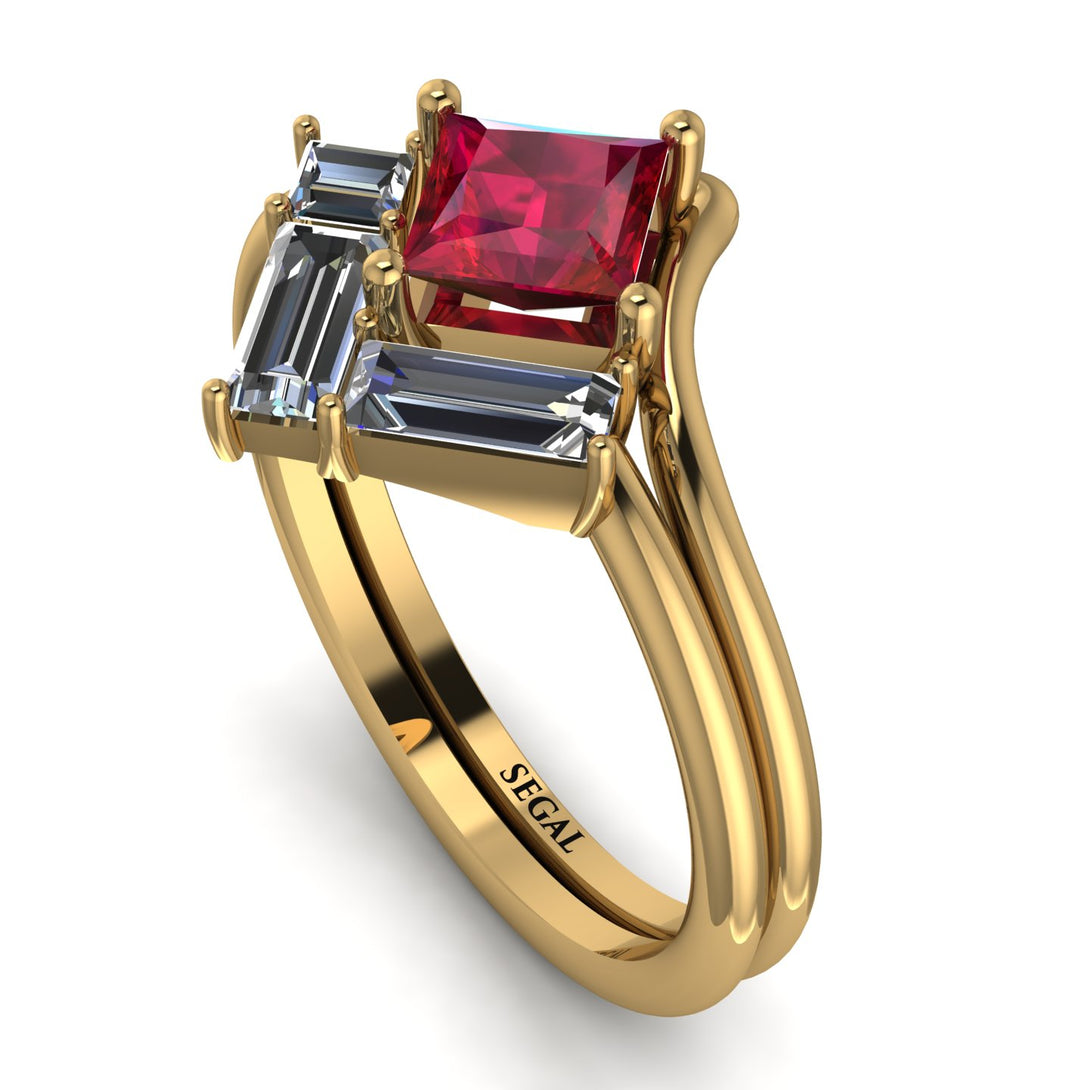 Stacking Princess Ruby Ring - Elise No. 10