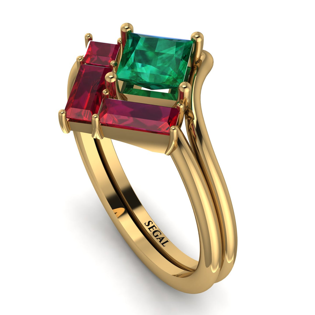 Stacking Princess Emerald Ring - Elise No. 49