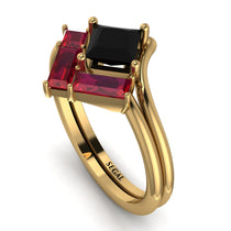 Stacking Princess Black Diamond Ring - Elise No. 52 image 1