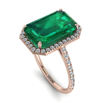 Emerald Cut Emerald Pave Engagement Ring - Nancy No. 5 image 1