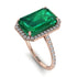 Emerald Cut Emerald Pave Engagement Ring - Nancy No. 5 image 1
