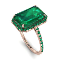 Emerald Cut Emerald Pave Engagement Ring - Nancy No. 20 image 1