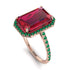 Emerald Cut Ruby Pave Engagement Ring - Nancy No. 26 image 1
