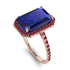 Emerald Cut Sapphire Pave Engagement Ring - Nancy No. 59
