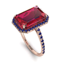 Emerald Cut Ruby Pave Engagement Ring - Nancy No. 71 image 1