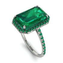 Emerald Cut Emerald Pave Engagement Ring - Nancy No. 21 image 1