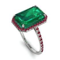 Emerald Cut Emerald Pave Engagement Ring - Nancy No. 51 image 1