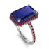 Emerald Cut Sapphire Pave Engagement Ring - Nancy No. 60