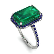 Emerald Cut Emerald Pave Engagement Ring - Nancy No. 66 image 1