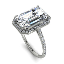 Emerald Cut Diamond Pave Engagement Ring - Nancy No. 3 image 1