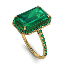 Emerald Cut Emerald Pave Engagement Ring - Nancy No. 19 image 1