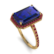 Emerald Cut Sapphire Pave Engagement Ring - Nancy No. 58 image 1