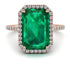 Emerald Cut Emerald Pave Engagement Ring - Nancy No. 5 image 2