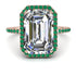 Emerald Cut Diamond Pave Engagement Ring - Nancy No. 17
