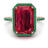 Emerald Cut Ruby Pave Engagement Ring - Nancy No. 26 image 2