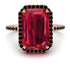 Emerald Cut Ruby Pave Engagement Ring - Nancy No. 41 image 2