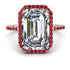 Emerald Cut Diamond Pave Engagement Ring - Nancy No. 47