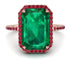 Emerald Cut Emerald Pave Engagement Ring - Nancy No. 50