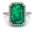 Emerald Cut Emerald Pave Engagement Ring - Nancy No. 6 image 2