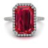 Emerald Cut Ruby Pave Engagement Ring - Nancy No. 12