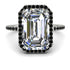 Emerald Cut Diamond Pave Engagement Ring - Nancy No. 33