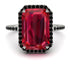 Emerald Cut Ruby Pave Engagement Ring - Nancy No. 42