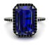 Emerald Cut Sapphire Pave Engagement Ring - Nancy No. 45