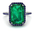 Emerald Cut Emerald Pave Engagement Ring - Nancy No. 66 image 2